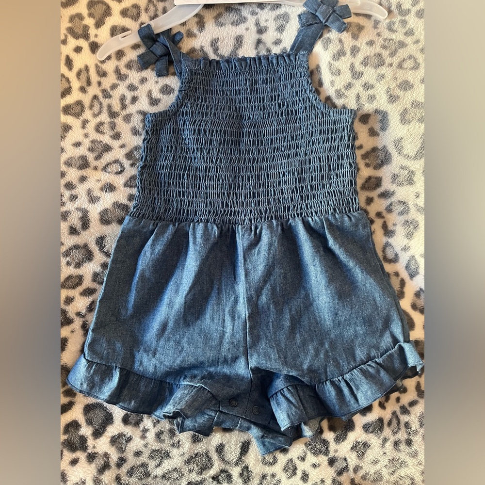 Wonder Nation Baby and Toddler Girls’ Romper with Bucket Hat 18 Months - Picture 3 of 3